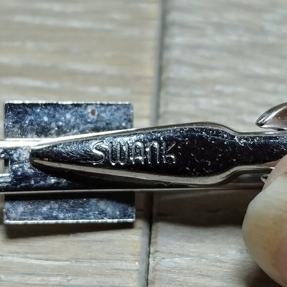 SWANK Vintage Monogrammed "F" Tie Bar Clip - Picture 3 of 3